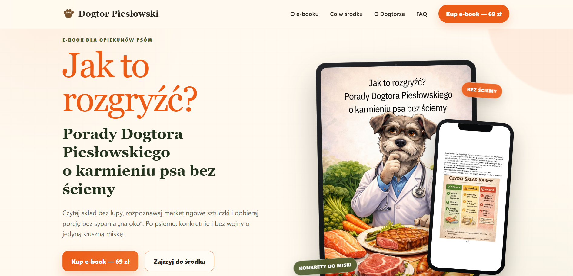 Dogtor Piesłowski — podgląd strony internetowej